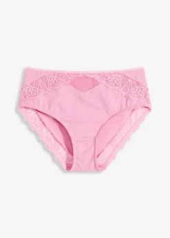 bonprix Nachhaltigere Materialien|Höschen^Maxislip mit zarter Spitze blütenpink