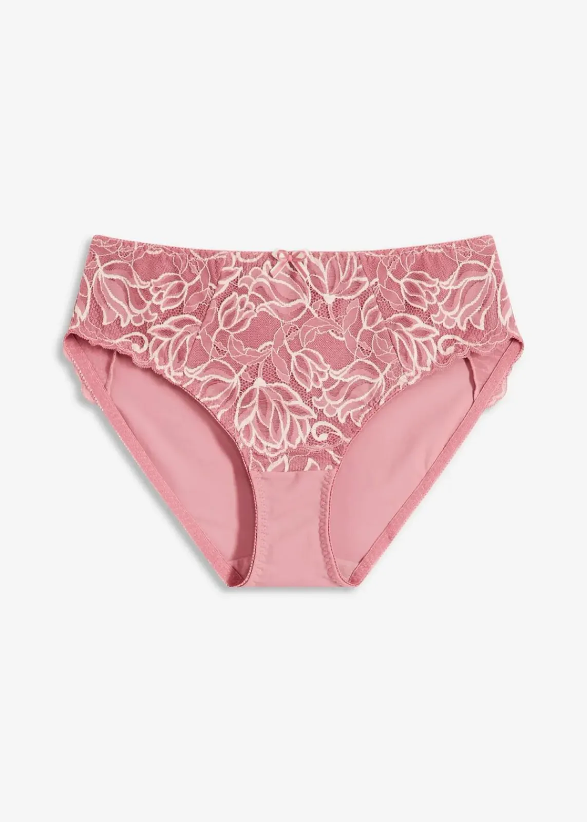 bonprix Wäsche·Dessous|Wäsche·Höschen^Maxislip mit zarter Spitze beerensorbet/wollweiß