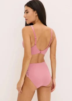 bonprix Wäsche·Dessous|Wäsche·Höschen^Maxislip mit zarter Spitze beerensorbet/wollweiß