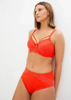 bonprix Nachhaltigere Materialien|Höschen^Maxislip mit zarter Spitze tieforange