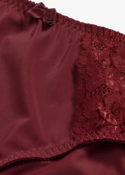 bonprix Nachhaltigere Materialien|Höschen^Maxislip mit zarter Spitze (2er Pack) beere