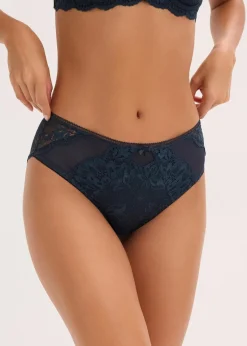 bonprix Höschen|Dessous^Maxislip mit zarter Spitze intensivblau