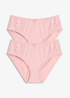 bonprix Nachhaltigere Materialien|Höschen^Maxislip mit zarter Spitze (2er Pack) antikrosa