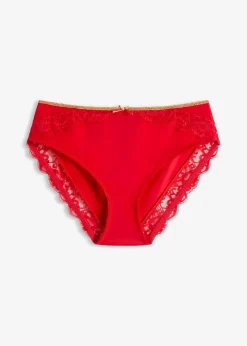 bonprix Wäsche·Dessous|Wäsche·Höschen^Maxislip mit zarter Spitze tiefrot
