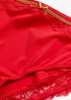 bonprix Wäsche·Dessous|Wäsche·Höschen^Maxislip mit zarter Spitze tiefrot