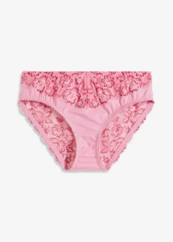 bonprix Wäsche·Dessous|Wäsche·Höschen^Maxislip mit zarter Spitze blütenpink/dunkelpink