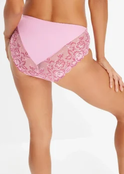 bonprix Wäsche·Dessous|Wäsche·Höschen^Maxislip mit zarter Spitze blütenpink/dunkelpink