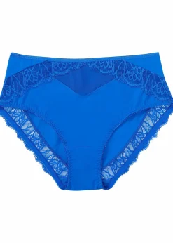 bonprix Nachhaltigere Materialien|Höschen^Maxislip mit zarter Spitze azurblau