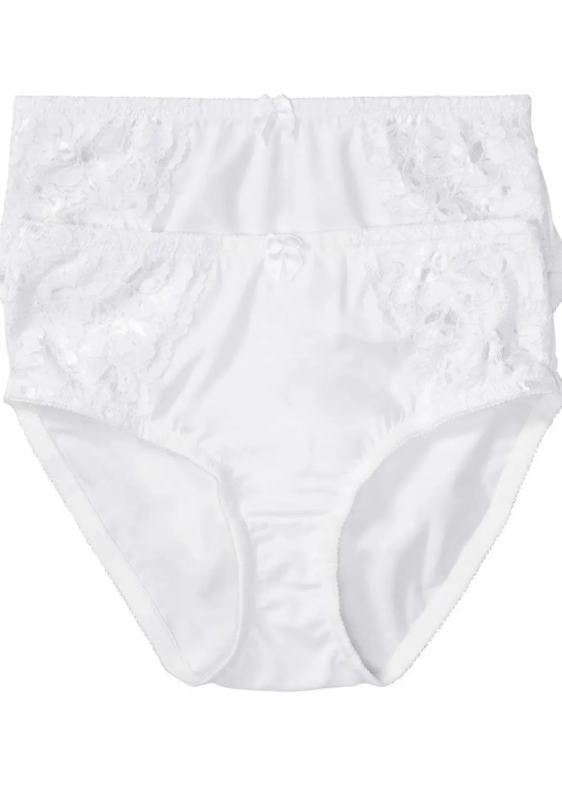 bonprix Nachhaltigere Materialien|Höschen^Maxislip mit zarter Spitze (2er Pack) weiß+weiß