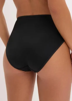 bonprix Wäsche·Dessous|Wäsche·Höschen^Maxislip mit zarter Spitze schwarz/hyazinthenlila