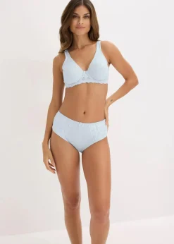 bonprix Wäsche·Höschen|Nachhaltigere Materialien^Maxislip mit zarter Spitze (2er Pack) cremeblau