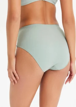 bonprix Nachhaltigere Materialien|Höschen^Maxislip mit zarter Spitze (2er Pack) graugrün