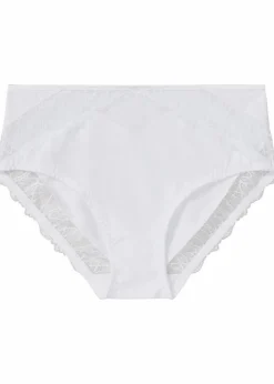 bonprix Nachhaltigere Materialien|Höschen^Maxislip mit zarter Spitze weiß