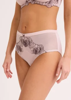 bonprix Wäsche·Dessous|Wäsche·Höschen^Maxislip mit zarter Stickerei mattrosa/beere