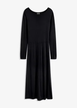 bonprix Bekleidung·Umstandsmode|Bekleidung·Pullover & Strickjacken^Maxi-Strickkleid aus Viskose-Mix schwarz
