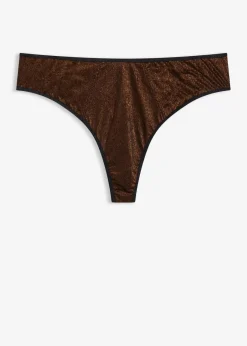 bonprix Wäsche·Höschen|Höschen^Maxistring aus glitzerndem Material schwarz/metallic kupfer