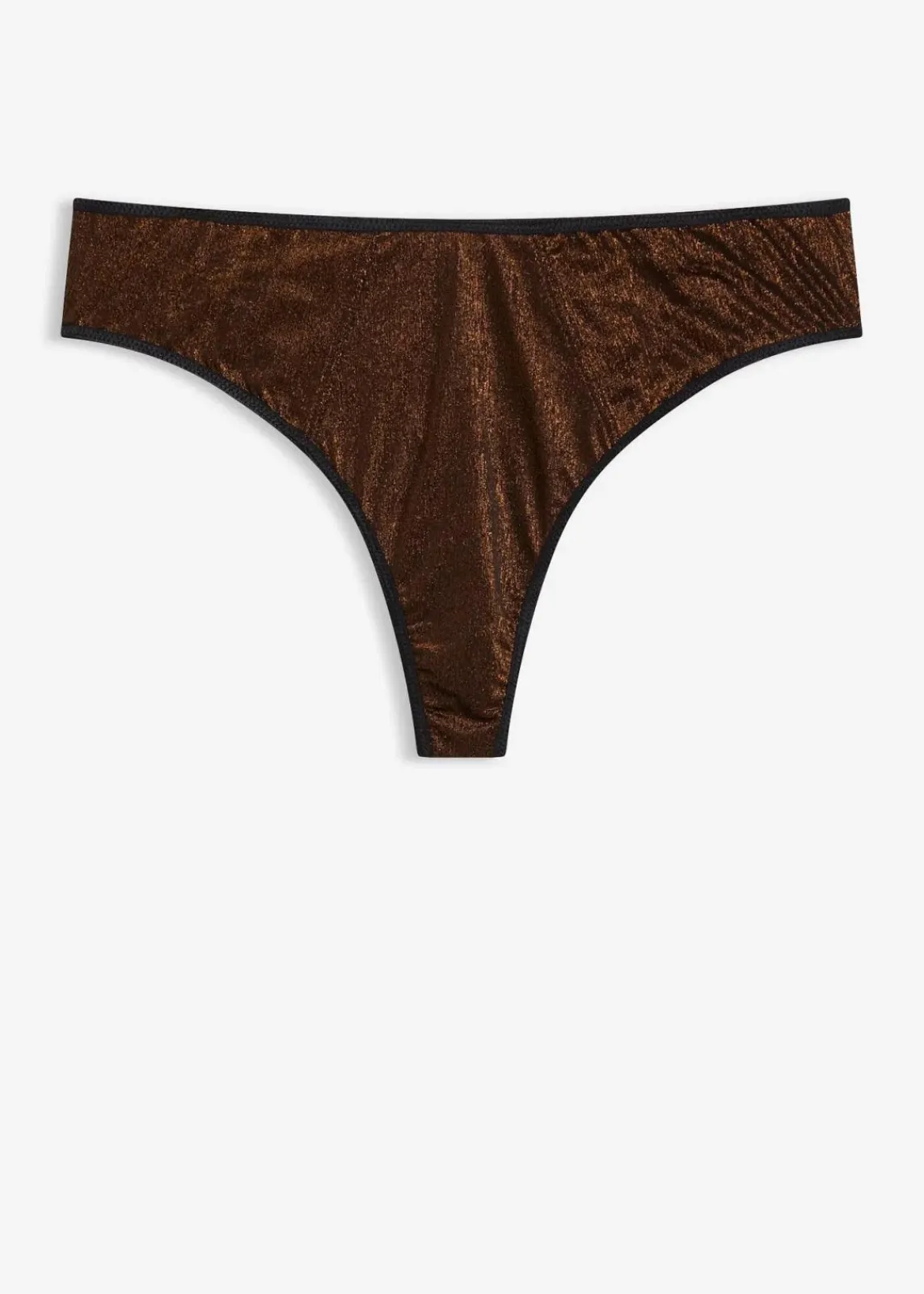 bonprix Wäsche·Höschen|Höschen^Maxistring aus glitzerndem Material schwarz/metallic kupfer
