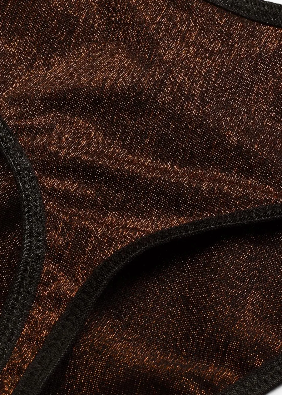bonprix Wäsche·Höschen|Höschen^Maxistring aus glitzerndem Material schwarz/metallic kupfer