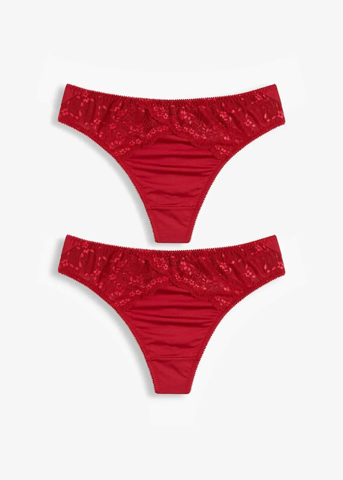 bonprix Dessous|Höschen^Maxistring mit Glanzeffekt (2er Pack) dunkelrot
