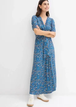 bonprix Umstandsmode|Bekleidung·Blazer^Maxi-Umstands- und Stillkleid aus Jersey hellindigo geblümt