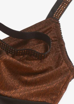 bonprix Bodies|Shapewear^Medium Shape Body aus glitzerndem Material schwarz/metallic kupfer