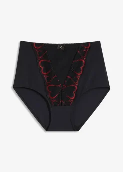 bonprix Shapewear|Höschen^Medium Shape Slip mit Spitze schwarz/salsarot