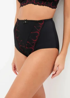 bonprix Shapewear|Höschen^Medium Shape Slip mit Spitze schwarz/salsarot