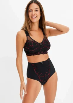 bonprix Shapewear|Höschen^Medium Shape Slip mit Spitze schwarz/salsarot