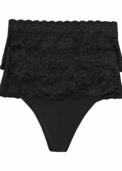 bonprix Wäsche·Höschen|Höschen^Medium Shape String (2er Pack) schwarz