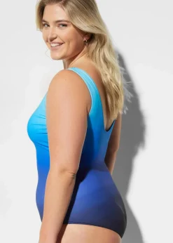 bonprix Nachhaltigere Materialien|Shapewear^Medium Shape-Badeanzug blau