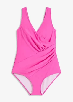 bonprix Nachhaltigere Materialien|Bademode·Badeanzüge^Medium Shape-Badeanzug in Wickeloptik fuchsia