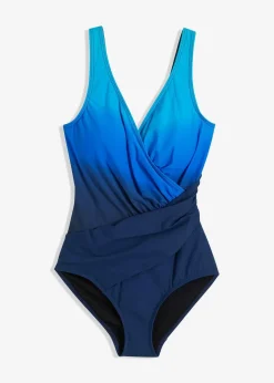 bonprix Bademode·Badeanzüge|Bademode·Shapewear^Medium Shape-Badeanzug in Wickeloptik blau