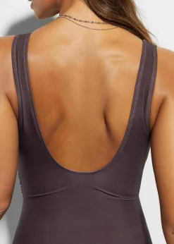 bonprix Nachhaltigere Materialien|Shapewear^Medium Shape-Badeanzug in Wickeloptik braun