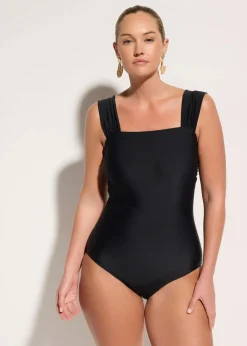 bonprix Nachhaltigere Materialien|Shapewear^Medium Shape-Badeanzug mit breiten Trägern schwarz