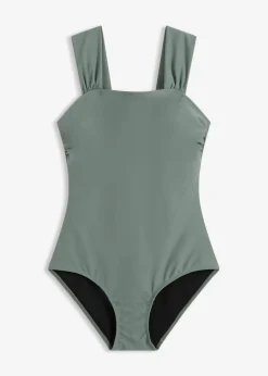 bonprix Nachhaltigere Materialien|Bademode·Badeanzüge^Medium Shape-Badeanzug mit breiten Trägern eukalyptusgrün