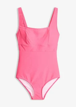 bonprix Nachhaltigere Materialien|Shapewear^Medium Shape-Badeanzug mit eckigem Ausschnitt beere