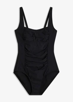 bonprix Nachhaltigere Materialien|Shapewear^Medium Shape-Badeanzug mit Wickeloptik schwarz