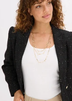 bonprix Schmuck|Schuhe & Accessoires In Spezialgrößen·Schmuck^Mehrreihige Kette goldfarben/perlweiß