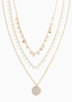bonprix Schmuck|Schuhe & Accessoires In Spezialgrößen·Schmuck^Mehrreihige Kette goldfarben