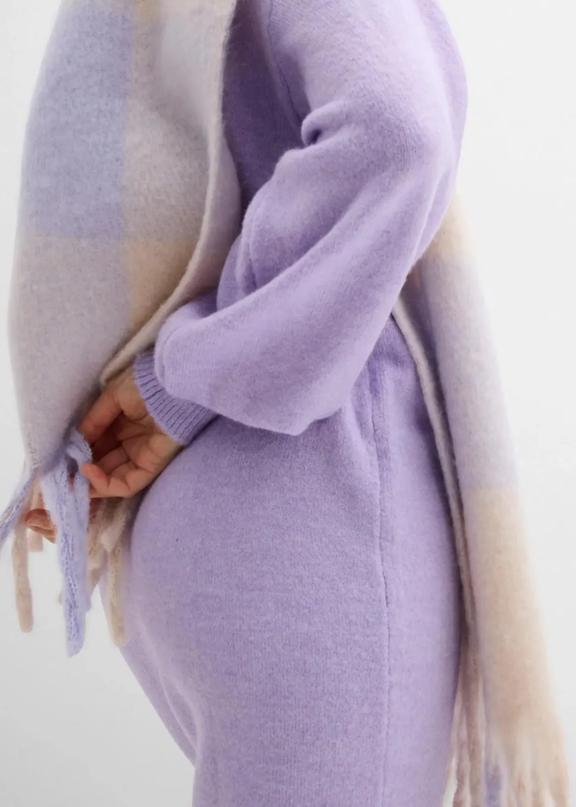 bonprix Bekleidung·Umstandsmode|Bekleidung·Pullover & Strickjacken^Meliertes Strickkleid zartflieder