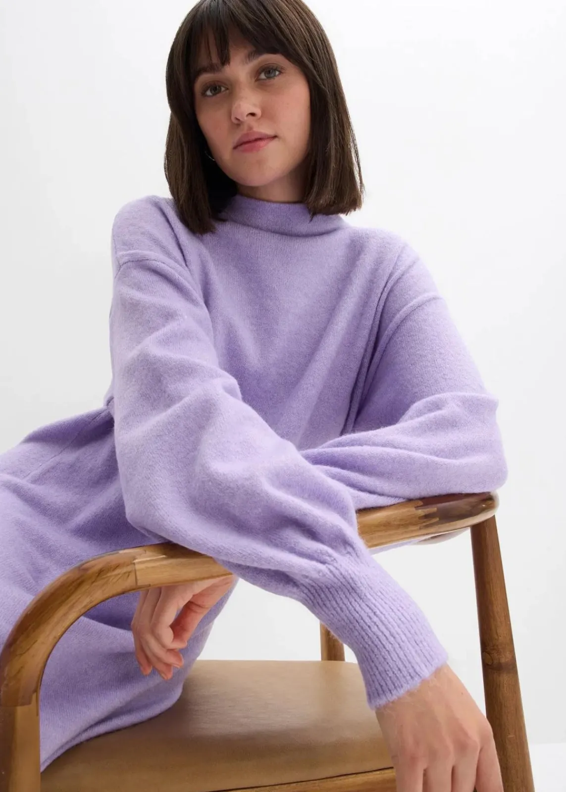 bonprix Bekleidung·Umstandsmode|Bekleidung·Pullover & Strickjacken^Meliertes Strickkleid zartflieder