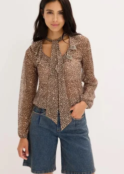 bonprix Shirts & Tops^Mesh-Shirt beige leo bedruckt