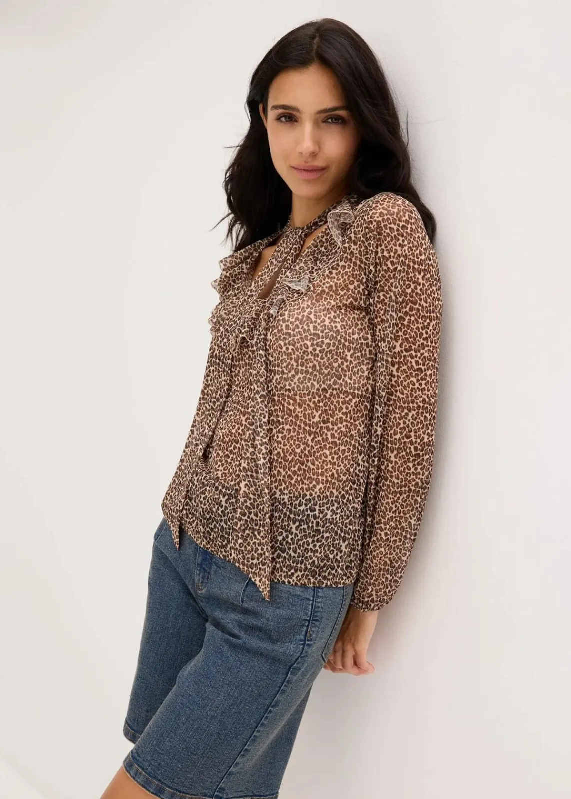 bonprix Shirts & Tops^Mesh-Shirt beige leo bedruckt
