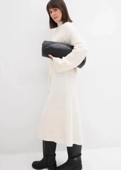 bonprix Nachhaltigere Materialien|Röcke^Midi Strickrock aus softem Viskose-Mix perlweiß