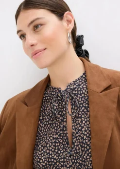 bonprix Bekleidung·Pullover & Strickjacken^Midi-Jerseykleid schwarz floral