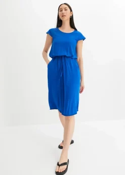 bonprix Nachhaltigere Materialien^Midi-Jerseykleid aus nachhaltiger Viskose mit Elasthan arktikblau