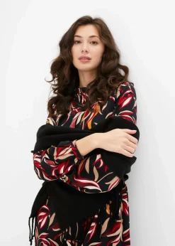 bonprix Bekleidung·Pullover & Strickjacken|Kleider^Midikleid schwarz geblümt