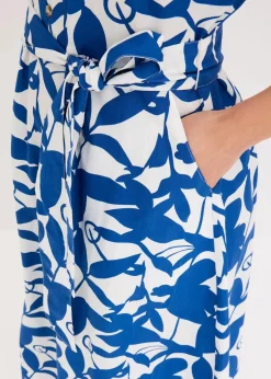 bonprix Bekleidung·Pullover & Strickjacken|Kleider^Midikleid arktikblau/wollweiß bedruckt
