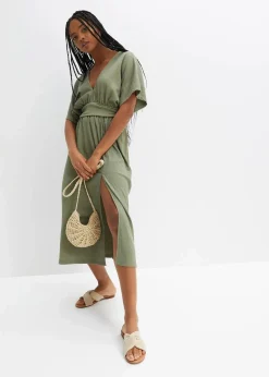 bonprix Bekleidung·Pullover & Strickjacken|Kleider^Midikleid oliv