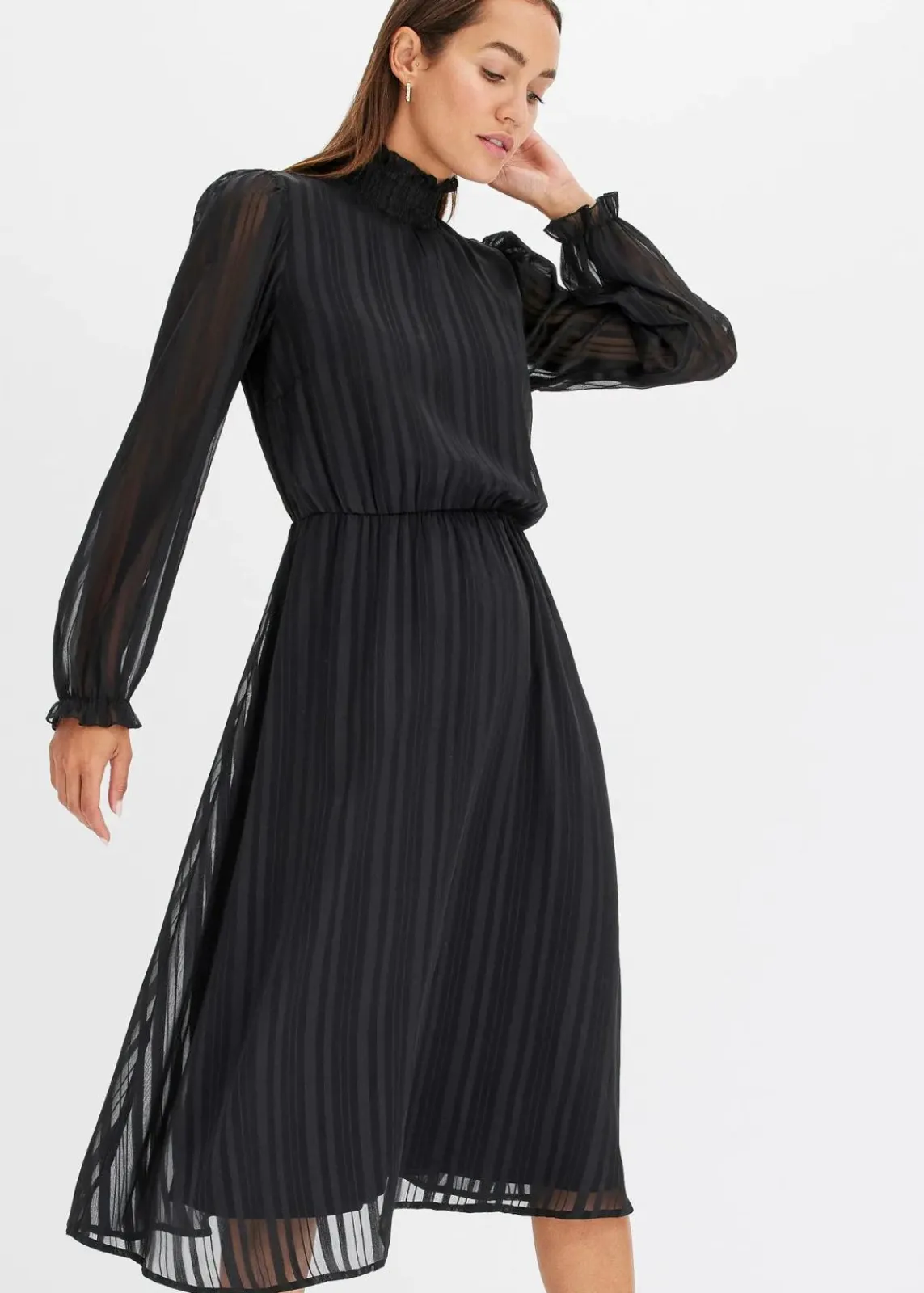 bonprix Bekleidung·Pullover & Strickjacken|Kleider^Midikleid schwarz